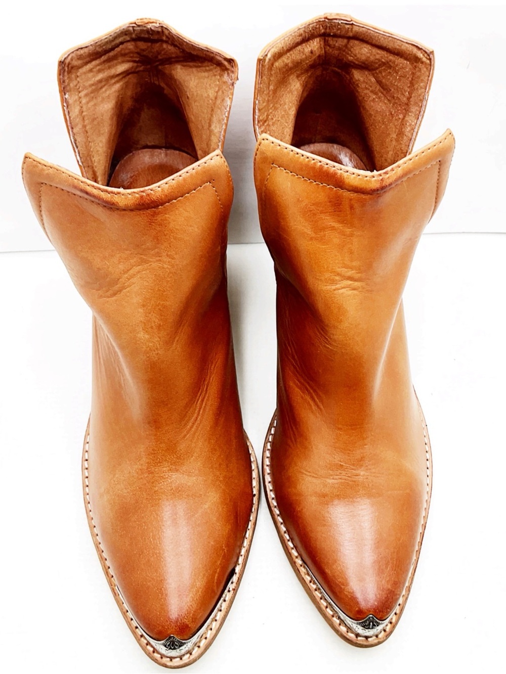 {Jeffrey Campbell} Cognac Cromwell Leather Boots - Picture 7 of 15